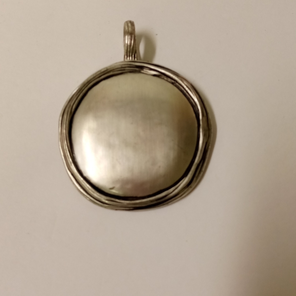 Premier Designs Necklace SilverTone Pewter Charm Engravable